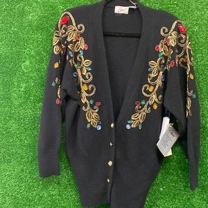 Vintage Rhinestone and Beaded Sweater. Sz.M